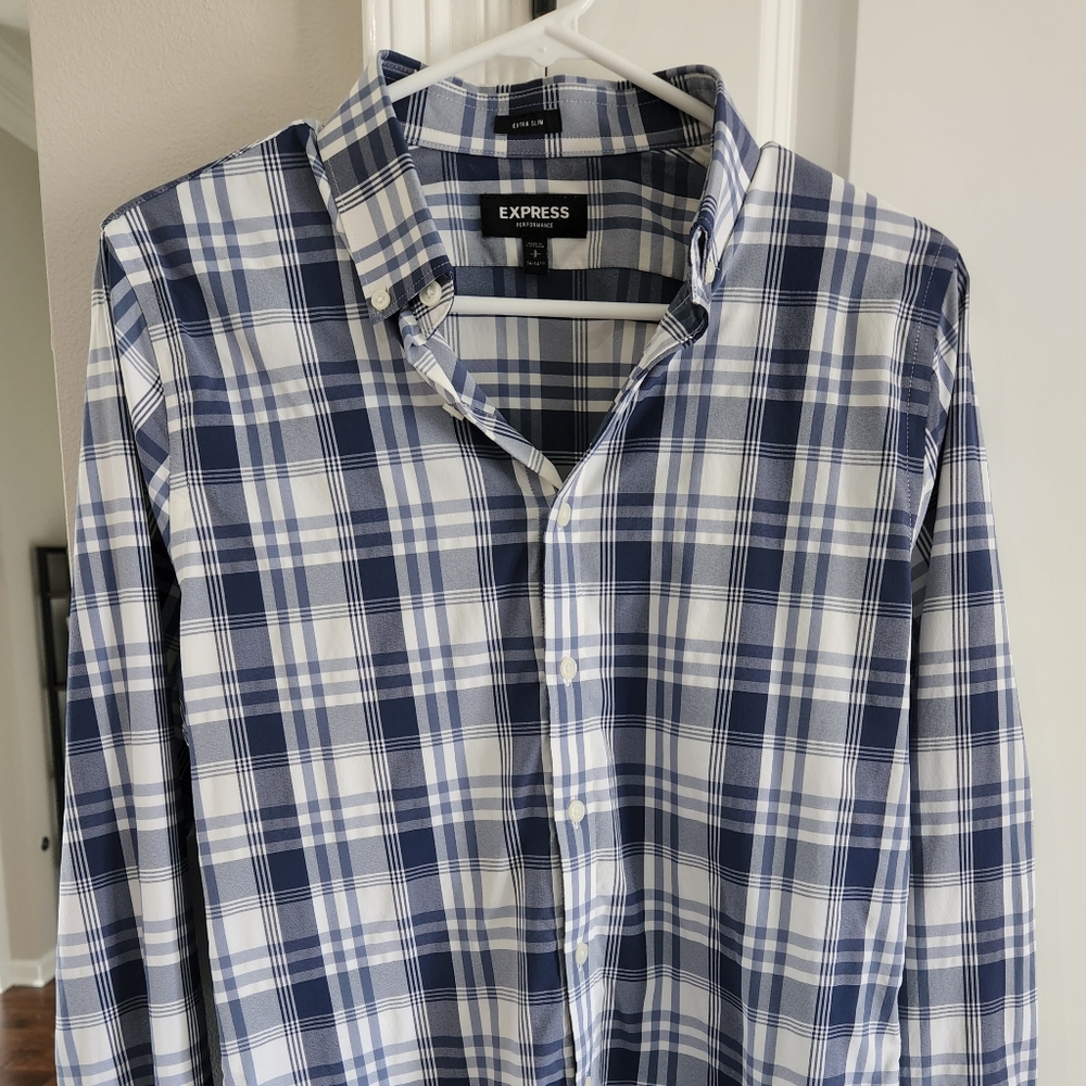 Express dress shirt. Blue dress shirt size 14.5. Extra slmit fit